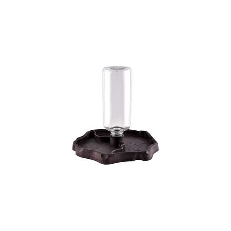 Distributeur d'eau pour Reptile, Abreuvoir Tortue, Mangeoire Gamelle Tortue Terrestre Distributeur 2 en 1 de Nourriture Anti Debordement Plastique Bol Accessoire - Brun