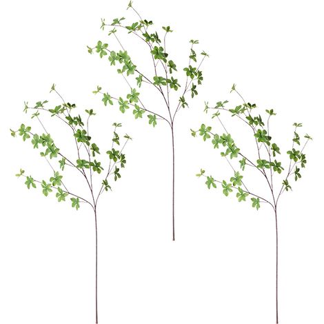 Lot de 3 plantes artificielles d'intérieur à décorer fenêtre bureau maison jardin couleur verte décor végétal paysage style nordique (1/5)