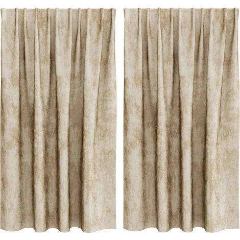 Rideaux en velours 2 pcs Crème 140 x 140 cm Velours (1/5)