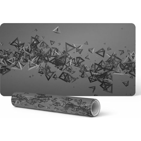Alfombrilla decorativa de escritorio para trabajo y estudio, dise帽o triangular ca贸tico, 100x50 cm.