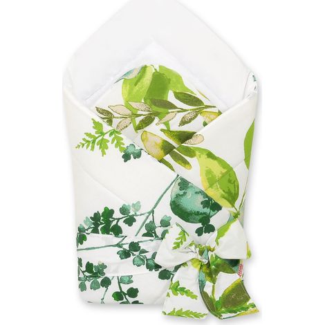 Écharpe de portage double face douce pour bébé avec liens - eucalyptus