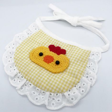 Bavette chien en coton à carreaux respirante, motif animal cartoon adorable, foulard pour Bichon, Teddy, Poméranie, léger et doux, accessoire de toilette pour petit chien. (1/5)