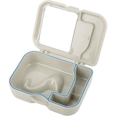 Boîte À Prothèse - Rangement Pour Prothèses Dentaires - Avec Miroir Et Brosse Intégrés - 1 Pièce (1/4)