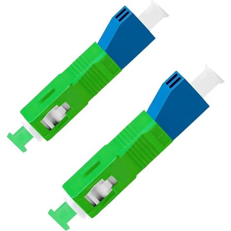 Connecteur Rapide Fibre Optique, 2 Pièces SC/APC Femelle Vers LC/APC Mâle, Vert Coupleur pour Fibres Optiques, Noyau en Céramique, pour Câbles Optiques et Panneaux de Brassage