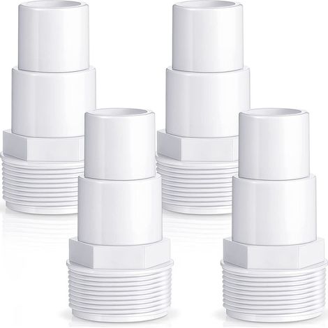 Lot de 4 adaptateurs de tuyau de pompe de filtre de piscine pour connecteur de raccord 1 1/4"-1 1/2" Filetage 1,5" (1/5)