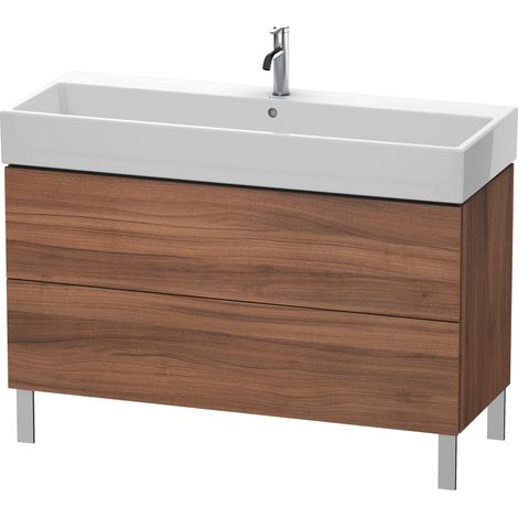 Duravit Meuble sous-lavabo L-Cube vertical 118,4 x 45,9 cm, 2 tiroirs, pour Vero Air 235012, Coloris: Décor noyer naturel - LC677907979 (1/4)