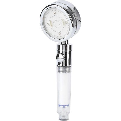 Pommeau de douche LED avec filtre, interrupteur de température et jet de douche pour salle de bain, effet lumineux coloré
