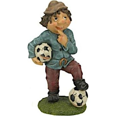Gartendeko Fußballwichtel Gartenfigur Gartenzwerg Fußballzwerg Zwerg Wichtel - stehend