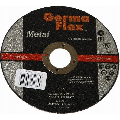 Disco de corte plano para metal GLK GF A24R T41 115x3.0x22.2 GFW 13440 (1/2)