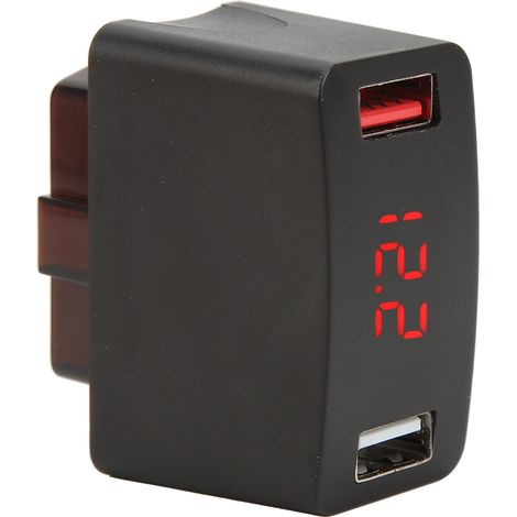 Chargeur Voiture OBD 12V/24V Adaptateur Double USB avec Écran LED Numérique, Charge Rapide Universel pour Véhicules (1/5)