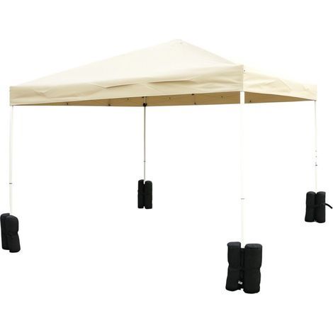 Lot 4 sacs de lestage de fixation pour tonnelle parasol pavillon, poids de lestage de pavillon, volume max. 15 kg, noir (1/5)