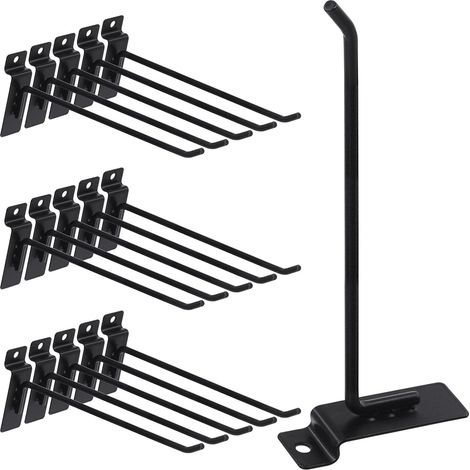 Sortiment mit 20 robusten 20-cm-Haken für Lamellenwände – Zubehör für Lamellenwände – Wandhaken für Lochwände – Haken für Verkaufsdisplays (1/5)