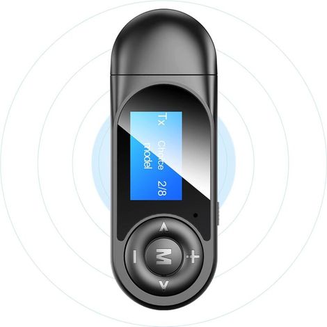 Transmetteur et récepteur Bluetooth 5.0, 2 en 1 Bluetooth Adaptateur Audio avec Visible LCD écran, Émetteur sans Fil Bluetooth USB Transmitter pour Casque TV,PC,Système Stéréo de Voiture/Maiso (1/5)
