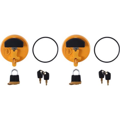 Dos tapones para depósitos de combustible tipo 7X7700 con cierre para candado, aptos para las excavadoras CAT D6R, D5C, 311D, 312D, 320C, 320D, 321D y 323D.