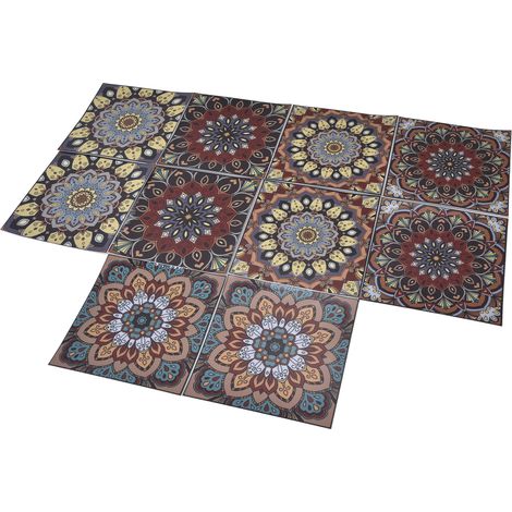 10 Autocollants Carrelage Antique Adhésifs pour Cuisine Salle de Bain Meuble (1/5)