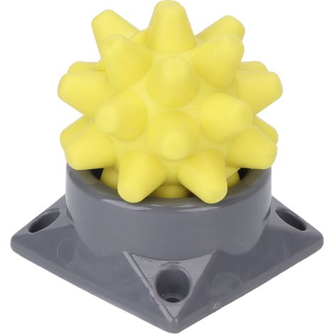 Boule de massage à pointes multifonction pour soulager la fatigue musculaire, dure avec socle, récupération sportive, jaune, entraînement. (1/5)
