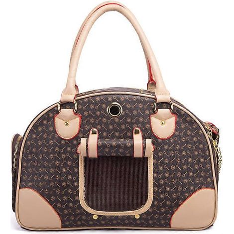 Sac de transport pour animaux de compagnie, sac de transport pour chiots et petits chiens, sac de transport pour chats, sac à main de transport imperméable en cuir PU de qualité supérieure, 42 x 29 x (1/5)