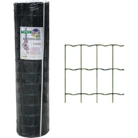 Trex 05879 Rete Rex Zincata e Plasticata Maglia 100x50 mm Diametro 2,20 mm Altezza 60 cm Lunghezza 10 m
