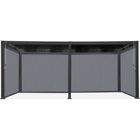 Pérgola bioclimática 3x6m de aluminio + 4 toldos de 3m