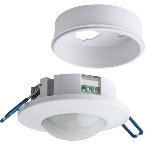 Détecteur de mouvement intérieur – Montage encastré ou en saillie – Capteur infrarouge 6m 360° – Max. 1200W pour lampes (1/5)