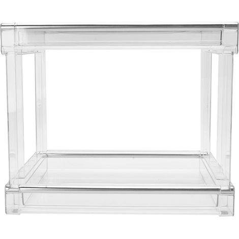 Rangement Bureau Transparent PET Grande Capacité 30x35.5x27cm Organisateur Thé Cosmétiques Stylo Stable Antidérapant Design Minimaliste pour Maison Bureau (1/5)