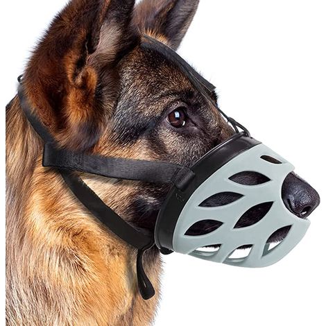 Muselière pour chien, muselière panier respirante pour chiens de petite, moyenne et grande taille, anti-morsure, anti-aboiements et anti-mâchouillage - Taille M
