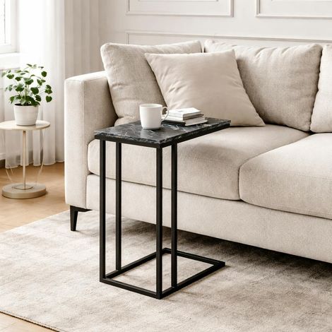 Table d'appoint marbre noir pour ordinateur DUOMO (1/5)