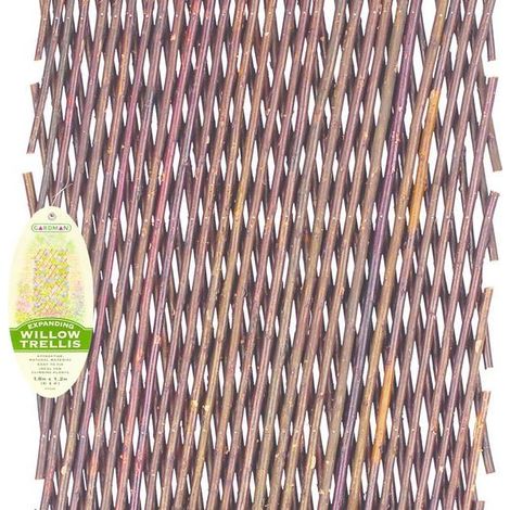 Gardman expanding willow trellis screen 7312 – 1.8m height x 0.3m width – For long stemmed and climbing plants – Natural renewable material