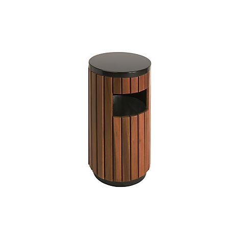 Colector de residuos para exteriores con aspecto de madera 