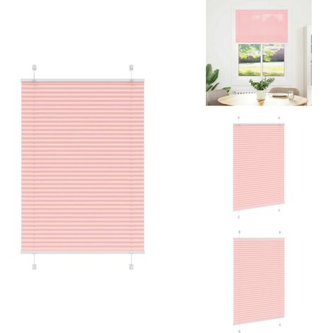 The Living Store Store plissé rose 85x150 cm largeur du tissu 84,4 cm polyester - Store zébré (1/5)