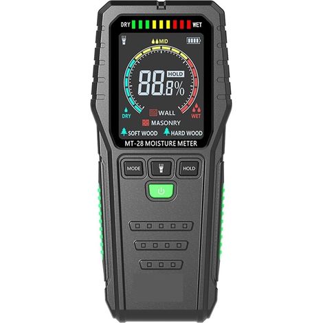Humidimètre MT-10 EMT01 Bois Humidimètre Bois Humidité Testeur Hygromètre Bois Détecteur D'humidité Arbre Densité Numérique Testeur Gris(MT28C Lossless) (1/5)