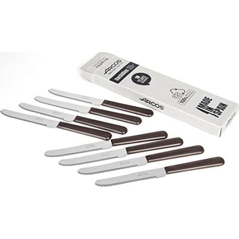 Arcos Coltello da tavolo - Coltello da tavolo - Lama in acciaio inox NITRUM 110 mm - Manico in polipropilene (marrone, 8) (1/4)