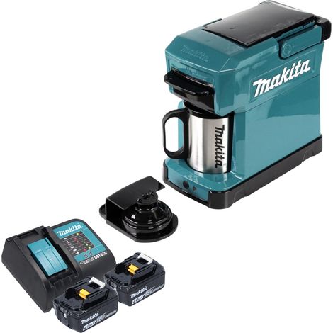 Makita – Cafetière sans fil 12V/18V – 2x batterie 4,0Ah – Réservoir 240ml – Pour café moulu et dosettes – Idéale pour chantiers et camping (1/5)