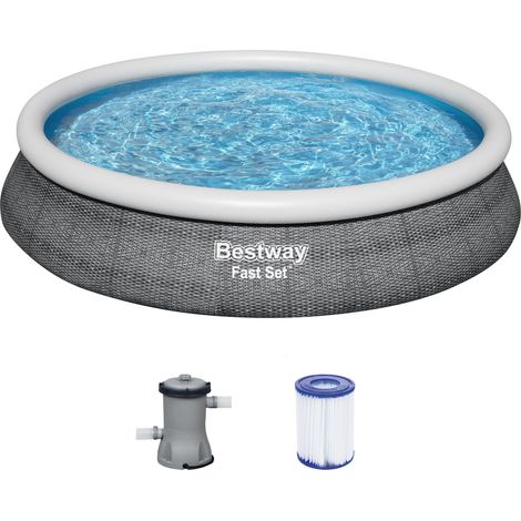 Bestway – Piscine auto-portante ronde 457 x 84 cm – 9677 L – Liner DuraPlus 3 épaisseurs – Installation rapide sans outil (1/5)