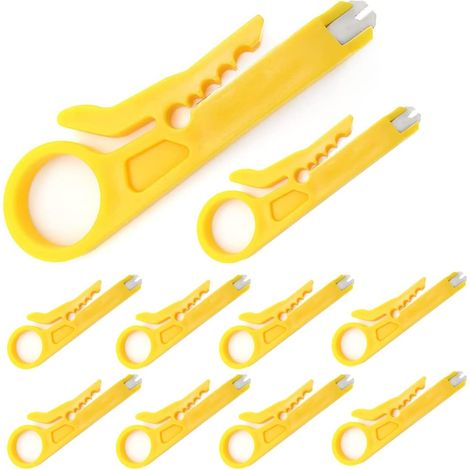 10 Stück Mini-Abisolierzange/Netzwerkkabel-Crimpwerkzeug/Netzwerk-Abisolierzange/Freischneider für RJ45 Cat5/6 Netzwerkkabel, Datentelefonkabel, Computer-UTP-Kabel