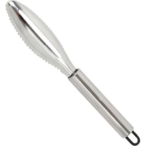 Ecailleur Poisson en Acier Inoxydable, Ecailleur Poisson Professionnel, Outil de Nettoyage et D'Écaillage à Dents de Scie, Grattoir à Couteau pour Enlever les Écailles, pour Cuisine Poissonneries (1/5)