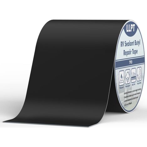 Ruban Étanche en Butyle Noir Toit Ruban De Réparation 152mm x 15m Bande Etancheite Autocollante Bitumeuse pour RV Pour Camping-Car, Remorque, Bateau réparer Les Fuite (1/5)