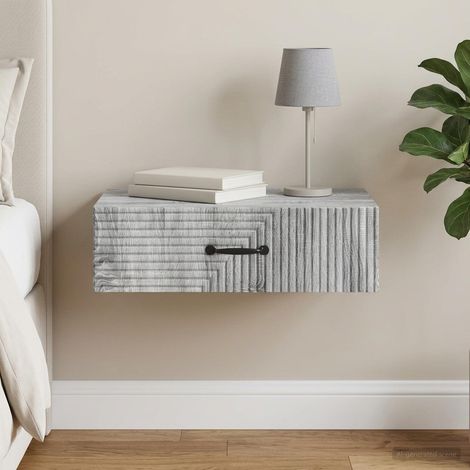 vidaXL Table d'appoint murale Sonoma gris 59 x 34,5 x 17 cm