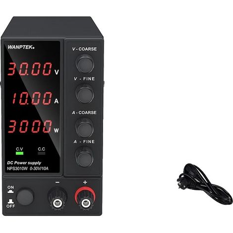 Alimentation de laboratoire, tension réglable, régulateur de tension, 4 chiffres 30 V 10 A (1/2)