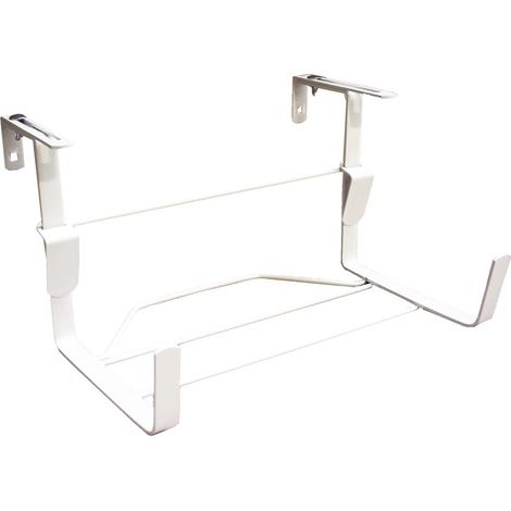 Support jardinière Fer Plat Fixations réglables Blanc 35x18 cm (1/3)
