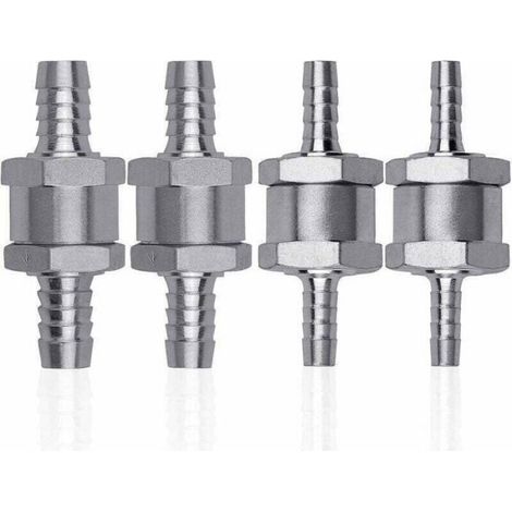 4 Pcs Clapet Anti-retour Gasoil en Alliage d'aluminium, 6/8/10/12mm Clapet de Carburant avec Flèche pour Essence Diesel Voiture (1/4)