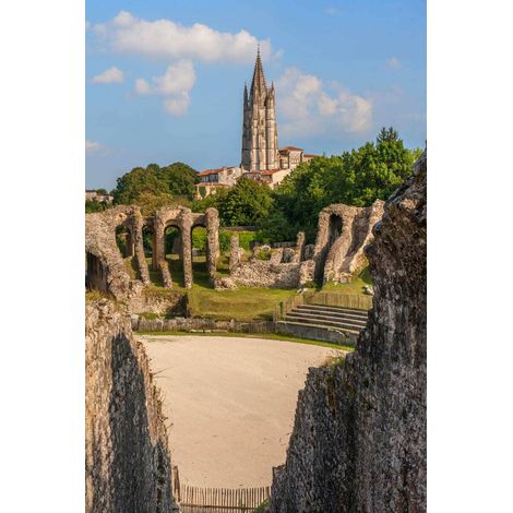 Tableau sur toile Arènes des Saintes 45x65 cm - Impression sur Toile Murale Décorative - Image imprimée en HD sur Toile - Toile sur Châssis en Bois FSC - Fabriqué en France (1/5)