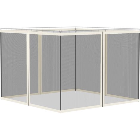 Moustiquaires tonnelle 3x3 m, lot de 4, fermeture, modèle polyvalent (1/4)