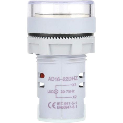 Indicateur Hz, Signal d'affichage numérique à LED Ronde AC Hertz Voyant de fréquence ST16HZ(Blanc) (1/5)