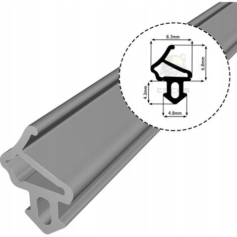 Joint d'étanchéité PVC S-1172 gris 1m – Résistant aux intempéries – Isolation phonique – Pour fenêtres et portes