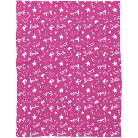 Barbie Character World Coperta in pile con licenza ufficiale Stelle Camera da letto Calda e super morbida al tatto, perfetta per casa, camera da letto, pigiama party e campeggio (1/5)