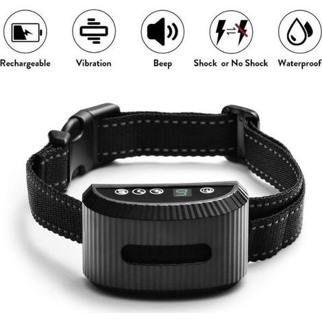 Collier Anti Aboiement pour Chiens, Collier Automatique avec 7 Niveaux de Sensibilité (1/3)