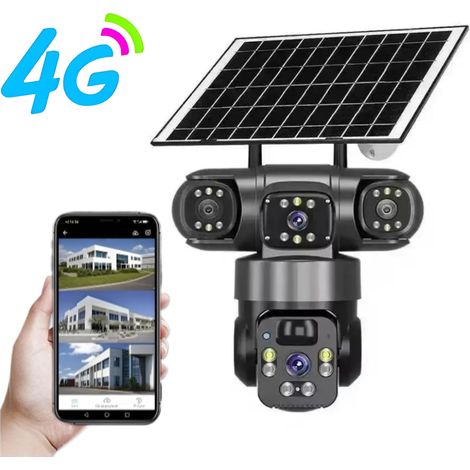 Solarbetriebene Überwachungskamera für den Außenbereich – 4G, 355° Schwenkbereich, PIR-Bewegungserkennung, Nachtsichtfunktion, Fernüberwachung, IP66 (1/5)