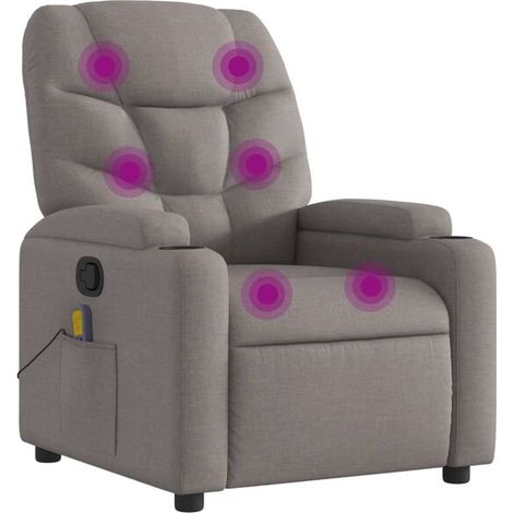 Chaise longue de massage en tissu gris taupe – Lit de relaxation ergonomique avec dossier réglable, idéale pour spa, salon ou chambre (1/5)