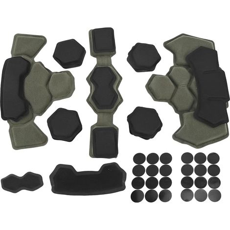 Kit de rembourrage pour casque, coussin en mousse à mémoire de forme, tapis de protection, coussin universel pour moto/vélo, imperméable, vert olive (1/5)